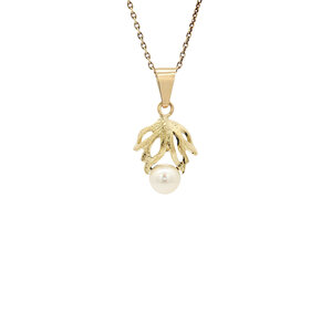 Gold pendant with pearl 14 kt