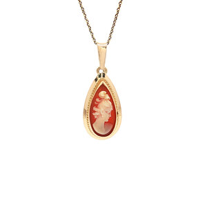 Gold pendant with cameo 14 kt