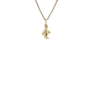 Gold penguin pendant 14 kt