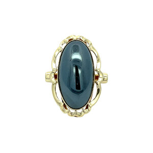 Gold ring with hematite 14 kt