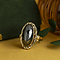 vintage Gouden vintage ring met hematiet 14 kt