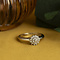 vintage Witgouden vintage entourage ring met diamant 14 kt