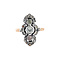 vintage Rose-gold princess ring with rose diamond 14 kt/925