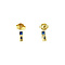 vintage Gold vintage stud earrings with sapphire and diamond 14 kt