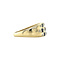 vintage Gouden vintage rij ring met saffier en diamant 14 kt