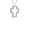vintage White gold vintage cross pendant with diamond 18 kt