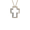 vintage White gold vintage cross pendant with diamond 18 kt