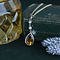 vintage White gold vintage pendant with citrine and diamond 14 kt