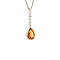 vintage White gold vintage pendant with citrine and diamond 14 kt