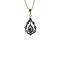vintage Gold vintage pendant with sapphire and rose diamond 14 kt/925
