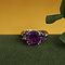 vintage White gold vintage ring with amethyst 14 kt