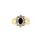 vintage Gold vintage entourage ring with sapphire and diamond 14 kt