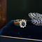 vintage Gold vintage entourage ring with sapphire and diamond 14 kt