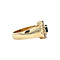 vintage Gouden vintage entourage ring met saffier en diamant 14 kt