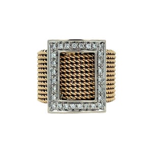 Bicolour gouden ring met diamant 18 kt