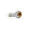 vintage White gold vintage entourage ring with citrine and diamond 18 kt