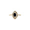 vintage Gold vintage entourage ring with sapphire and zirconia 14 kt