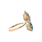 vintage Gouden vintage entourage ring met topaas en prasioliet 14 kt