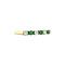 vintage Gold row ring with emerald and zirconia 14 kt
