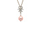 vintage White gold vintage pendant with pearl and diamond 18 kt