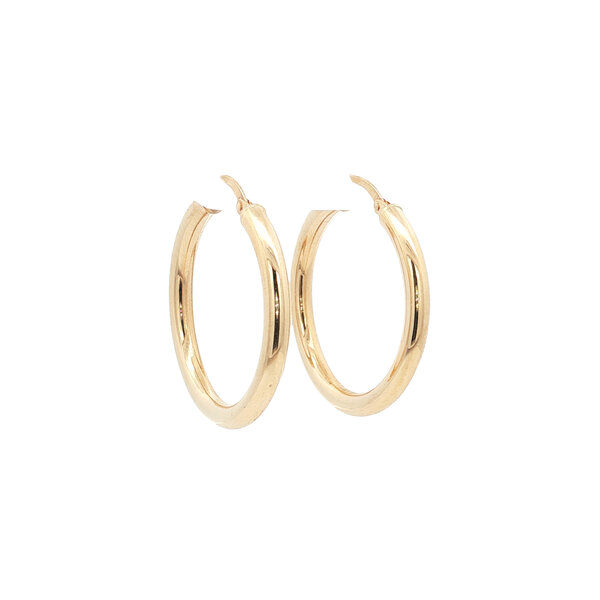 vintage Gladde vintage oorringen 9 kt