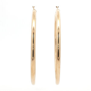 Smooth hoop earrings 9 kt