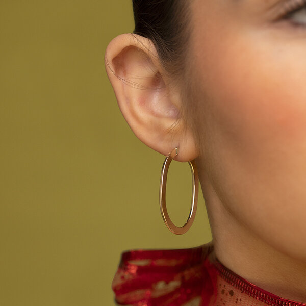 vintage Gladde vintage oorringen 9 kt