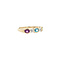 vintage Ring met topaas, amethist, peridoot en diamant 9 kt