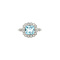 vintage Gold ring with blue topaz and diamond 14 kt