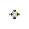 vintage Gold ring with topaz, sapphire and pearl 14 kt