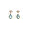 vintage Gold earrings with topaz and diamond 14 kt