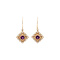 vintage Gold earrings with amethyst and pearl 14 kt