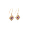vintage Gold earrings with amethyst and pearl 14 kt