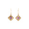 vintage Gold earrings with amethyst and pearl 14 kt