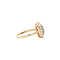 vintage Gold ring with blue topaz and pearl 14 kt
