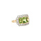 vintage Gouden ring met peridoot en diamant 14 kt