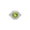 vintage Gold ring with peridot and diamond 14 kt