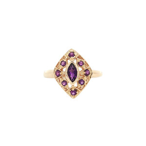 Gold ring with amethyst 14 kt