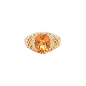 Gold ring with citrine 14 kt