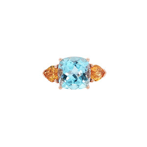 Ring with topaz and citrine 9 kt