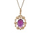 vintage Gold pendant with amethyst, opal and diamond 14 kt