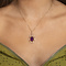 vintage Gold pendant with amethyst, opal and diamond 14 kt