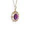 vintage Gold pendant with amethyst, opal and diamond 14 kt
