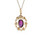 vintage Gold pendant with amethyst, opal and diamond 14 kt