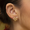 vintage Gold earrings with diamond 14 kt