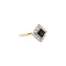 vintage Gouden ring met saffier en diamant 14 kt