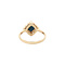 vintage Gouden ring met saffier en diamant 14 kt