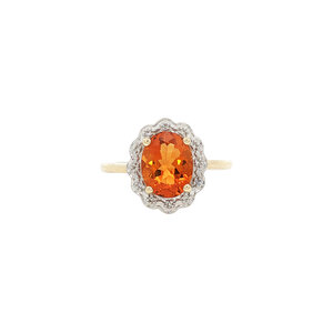 Ring with citrine and diamond 9 kt