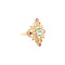vintage Gold ring with topaz, tourmaline and pearl 14 kt