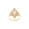 vintage Gold ring with topaz, tourmaline and pearl 14 kt